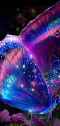 Insect Purple Butterfly Live Wallpaper