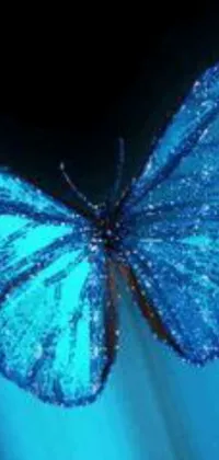 This stunning phone live wallpaper brings a fluttering blue butterfly to life on your screen
