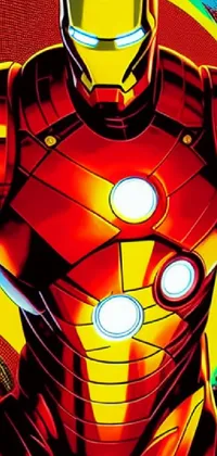 Iron Man Cartoon Yellow Live Wallpaper