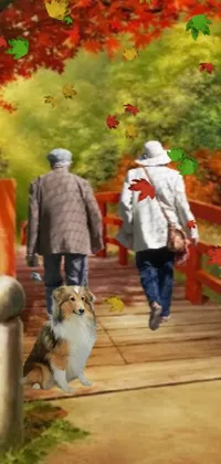 Jeans Dog People In Nature Live Wallpaper
