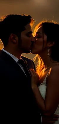 Kiss Bride People In Nature Live Wallpaper