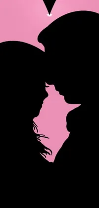 If you're looking for a romantic, minimalist phone wallpaper, our vector art silhouette of a man and woman kissing is perfect for you