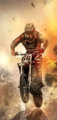 Experience the thrill of dirt biking with this dynamic phone live wallpaper