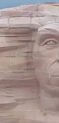Looking for a stunning phone live wallpaper? Check out this amazing design featuring a close up of a statue of a man's face with intricate African facial features set against a modern Instagram-style background