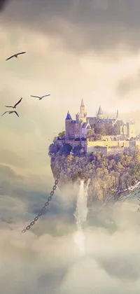 Transform your phone screen into a breathtakingly whimsical scene with this fantasy castle live wallpaper
