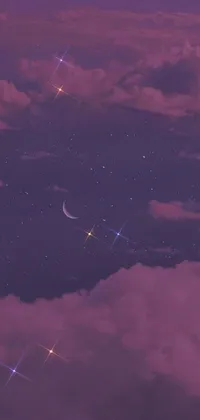 This live wallpaper for phones creates a dreamy ambiance with a magical and serene Sailor Moon-inspired sky