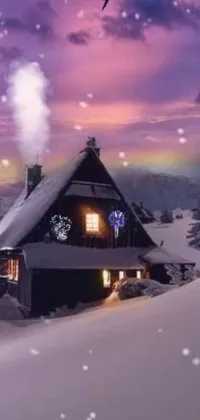 Immerse yourself in the tranquility of winter with this stunning phone live wallpaper