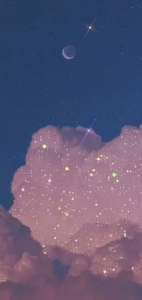 Decorate your phone with a mesmerizing phone live wallpaper featuring a sky full of stars and clouds
