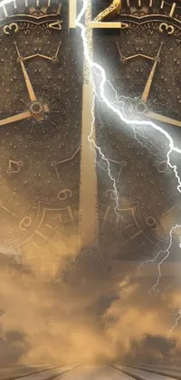 This digital clock live wallpaper features a captivating design of archaic symbols combined with stunning digital art