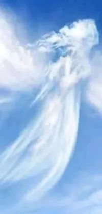 Experience the stunning beauty of our phone live wallpaper featuring an angel in the sky with swirling energy that embodies an ethereal quality