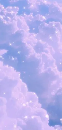 Presenting a mesmerizing phone live wallpaper featuring a gorgeous blue sky, sprinkled with fluffy white clouds