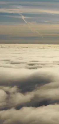 Experience the serene beauty of plane flight with this stunning live wallpaper