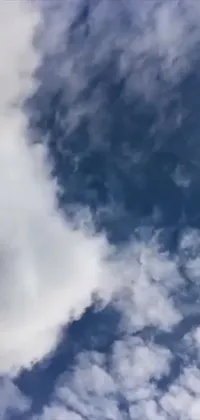 This stunning phone live wallpaper features a large jetliner soaring through a dreamy, heavenly cloudy sky