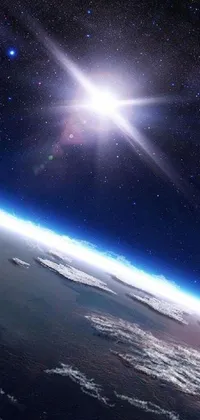 This live wallpaper showcases an incredible view of Earth from space