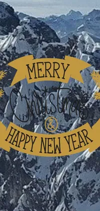 Looking for a holiday-themed live wallpaper for your phone? Check out this beautiful design that shows a sign reading "Merry Christmas and Happy New Year," rendered in gold and silver ink