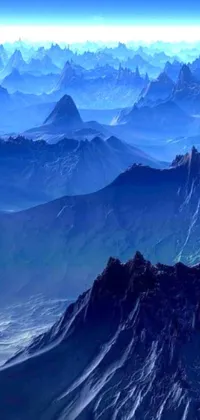 Experience the beauty of nature with this phone live wallpaper featuring a majestic aerial view of mountains