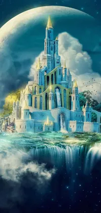 Experience the magical and surreal atmosphere of a beautiful castle in this live phone wallpaper