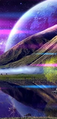 Landscape Purple Light Live Wallpaper
