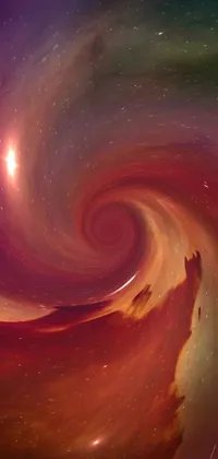 Immerse yourself in the universe with this stunning live phone wallpaper! Featuring a mesmerizing red spiral against a dark backdrop, this space-themed wallpaper is inspired by concept art