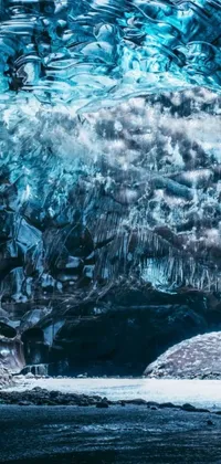 Transform your phone into a mesmerizing view of an ice cave with this live wallpaper