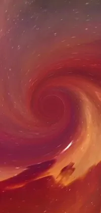 This stunning live wallpaper features a vibrant spiral in the sky with whirling colors and twinkling stars that appear to move and shift as you interact with your phone