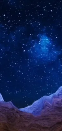 Take a look at this stunning live wallpaper that features a gorgeous starry sky alongside a mighty mountain