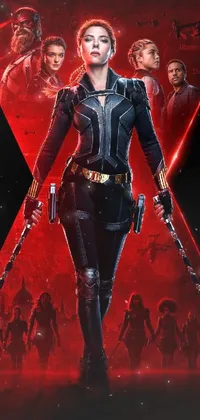 Looking for an immersive live wallpaper that takes you to a galaxy far, far away? Look no further than this trending phone wallpaper featuring a woman standing in front of a star wars poster with red laser lights radiating from it
