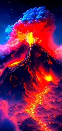 Lava Fissure Vent Types Of Volcanic Eruptions Live Wallpaper