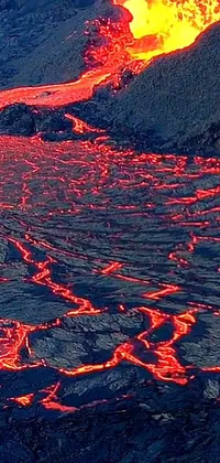 Lava Fissure Vent Types Of Volcanic Eruptions Live Wallpaper