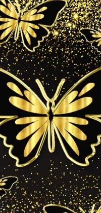 Introducing a mesmerizing Gold Butterfly Phone Live Wallpaper, now available for Android devices