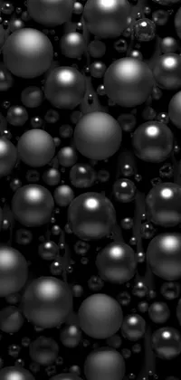 This live wallpaper features a stunning design of black balls floating on top of each other