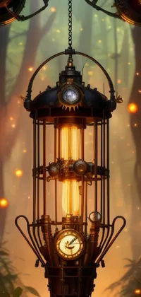 Light Amber Clock Live Wallpaper