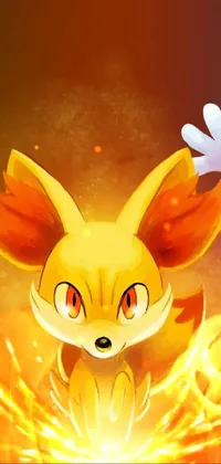 This lively live wallpaper features two famous furry Pokemon characters standing together