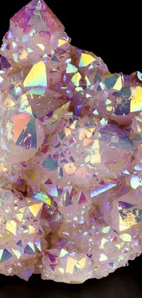 Transform your phone's screen with this stunning live wallpaper of a crystal cluster and hologram