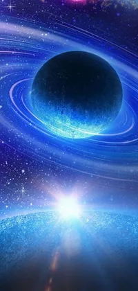 Looking for a futuristic phone live wallpaper that's out of this world? Check out this stunning visual, featuring a black hole and a galaxy full of swirling colors