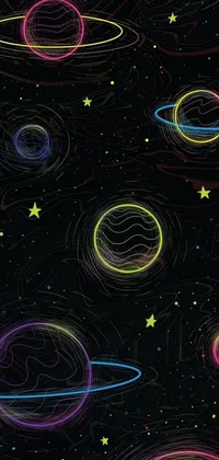 Get lost in space with this mesmerizing live wallpaper featuring a constellation of colorful lines on a black background