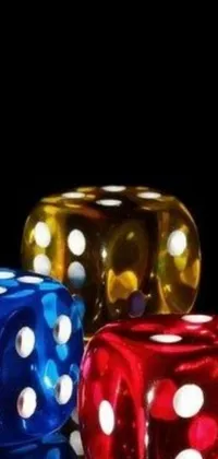This phone live wallpaper is a stunning image of two dice placed on a table