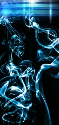 Enjoy the mesmerizing movement of smoke on a black background in this stunning digital art live wallpaper