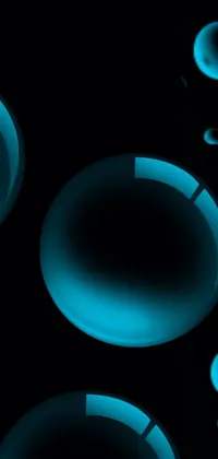 Add a stylish touch to your phone with this modern live wallpaper! Featuring a group of blue bubbles against a black background, it creates a mesmerizing effect on your screen