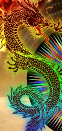 This phone live wallpaper showcases a breathtaking design- a disc bearing a fierce dragon, made using stunning digital art inspired by Gong Xian