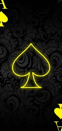 Introducing the ultimate phone live wallpaper featuring a yellow ace playing card against a black background