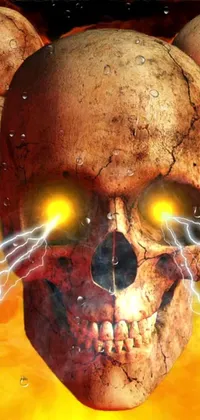 This phone live wallpaper features a 3D icon of a skull from the mobile game Baldur's Gate