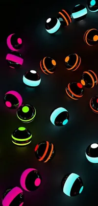 This live wallpaper boasts numerous colorful circles set on a black backdrop, exemplified on DeviantArt