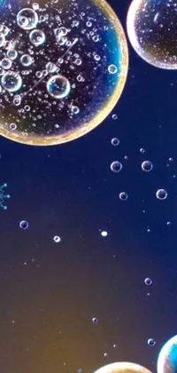 Check out our stunning live wallpaper featuring a group of bubbles floating on top of each other