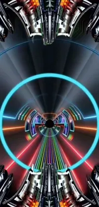 This phone live wallpaper packs a punch with its mix of futurism, bright glowing instruments, and tribal patterns
