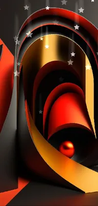 This live wallpaper showcases a stunning abstract sculpture in red and black tones