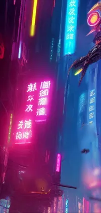 Download Neon City Lights Cyberpunk iPhone X Wallpaper