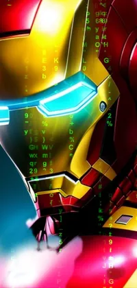 Get this stunning live wallpaper for your phone and bring the iconic Iron Man helmet to life! Featuring an intricate digital art design inspired by Marvel's superhero, Tony Stark aka Iron Man, this airbrush render showcases the detailed and colorful helmet in a hero pose