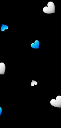 This phone live wallpaper boasts an artistic ambiance with a mix of cool white and blue hearts arranged in tumbling Tumblr-like fashion