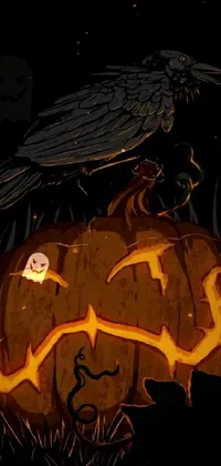 Light Bird Pumpkin Live Wallpaper